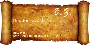 Bruder Zalán névjegykártya